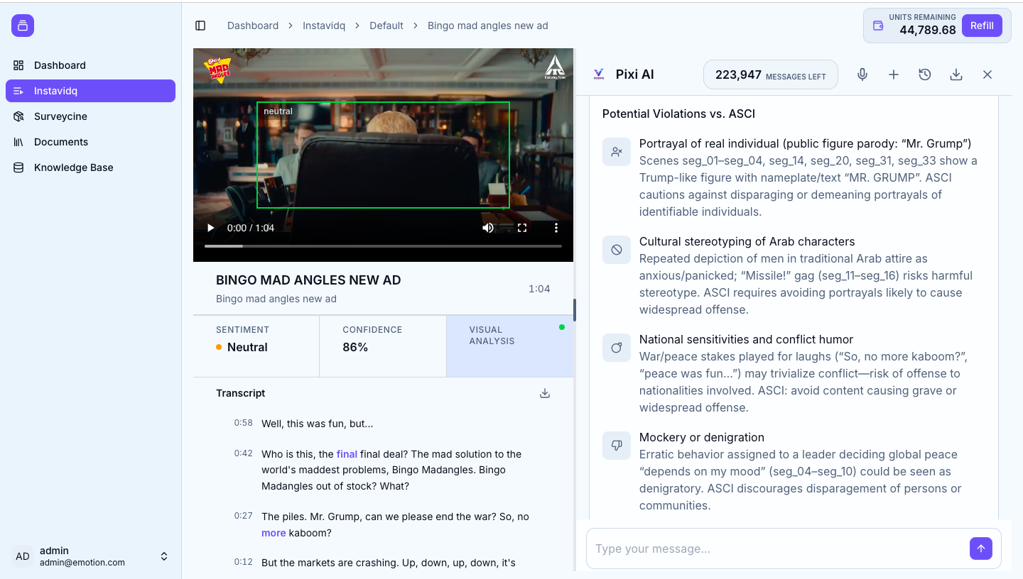 Pixi screening ad compliance violations